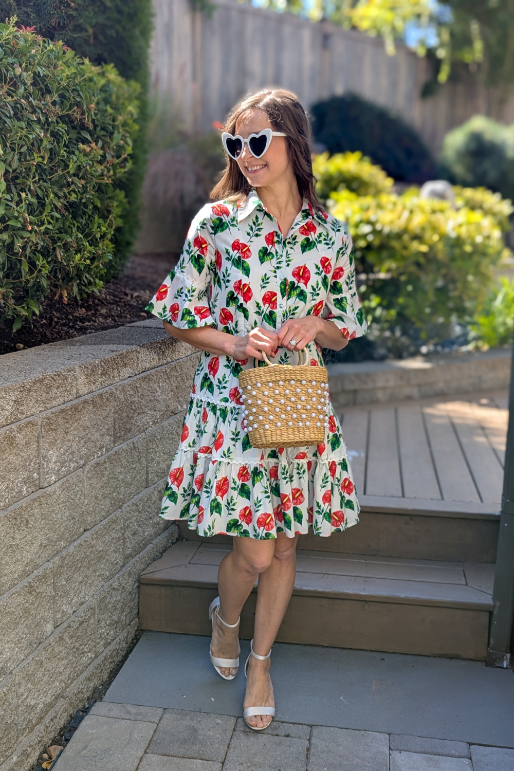 Breezy Dress with Nursing Zippers in Anthurium