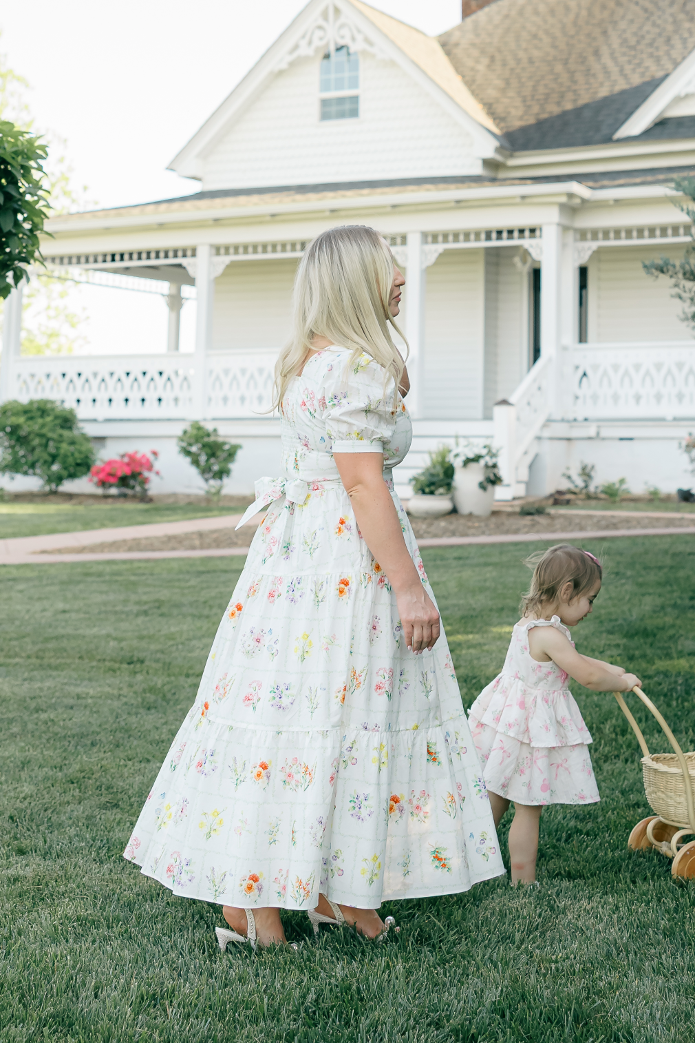 Versa Dress with Nursing Zippers in Birth Flowers