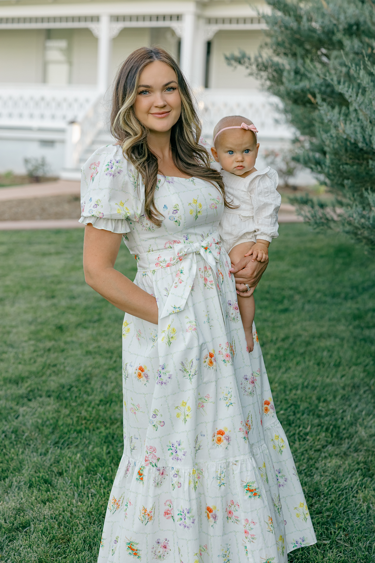 Ann Maxi Dress with Nursing Zippers in Birth Flowers
