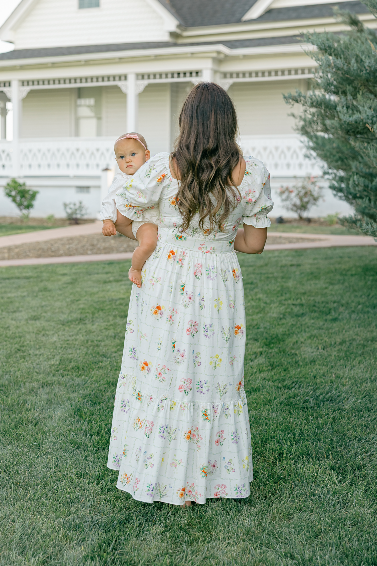 Ann Maxi Dress with Nursing Zippers in Birth Flowers