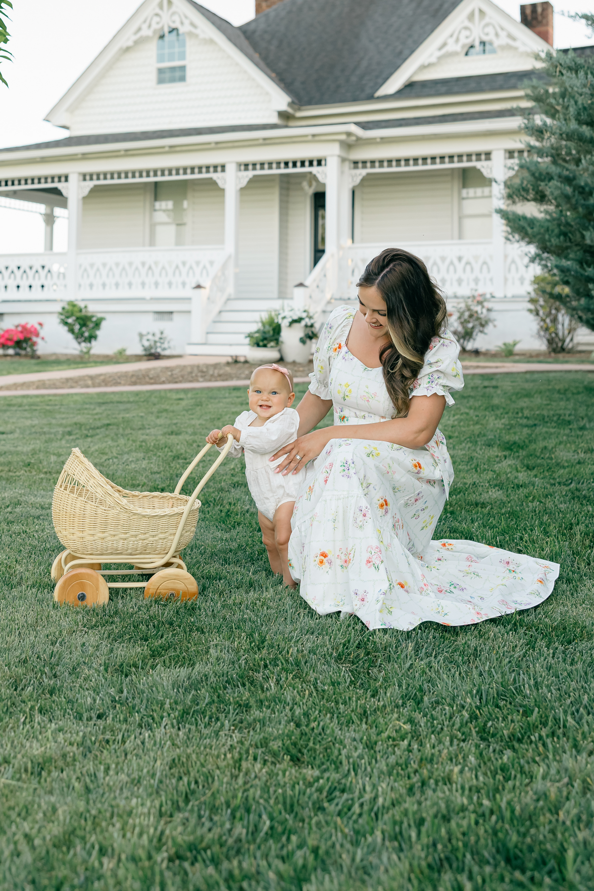 Ann Maxi Dress with Nursing Zippers in Birth Flowers
