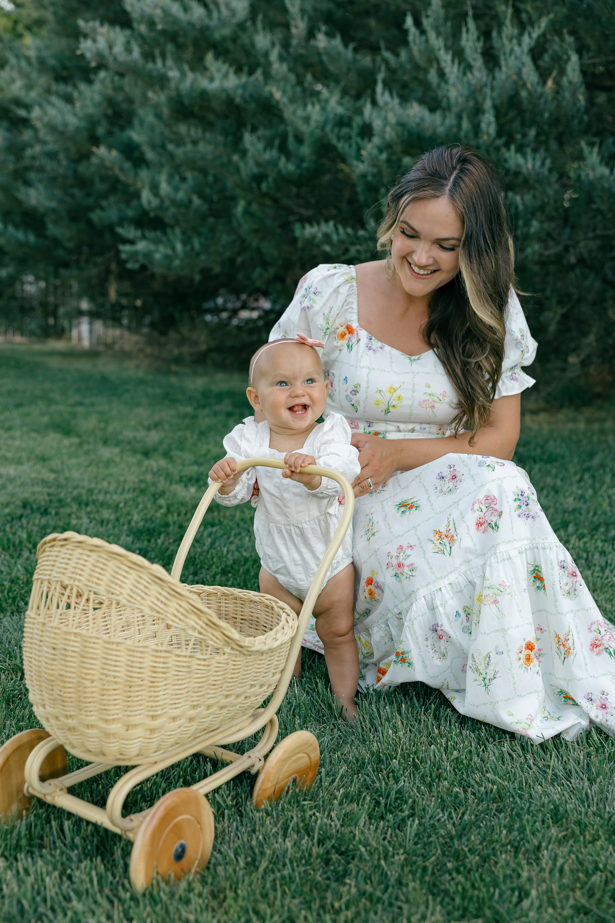 Ann Maxi Dress with Nursing Zippers in Birth Flowers