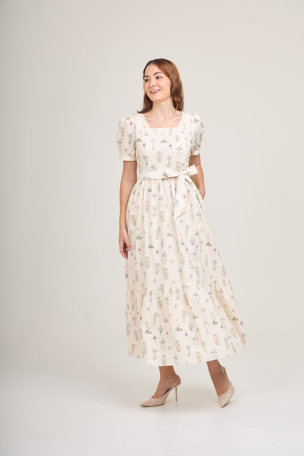 Versa Maxi Dress with Nursing Zippers in Evergarden