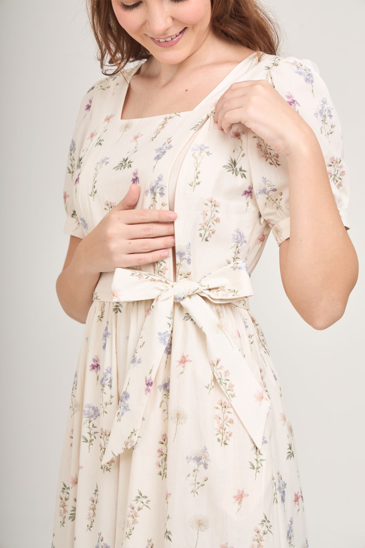 Versa Maxi Dress with Nursing Zippers in Evergarden