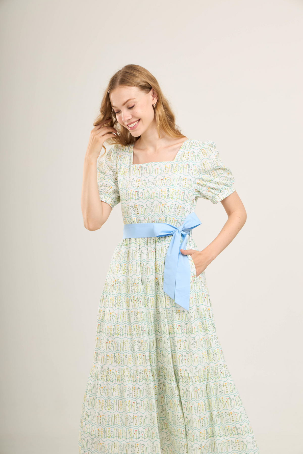 Versa Dress with Nursing Zippers in Botanical Meadow