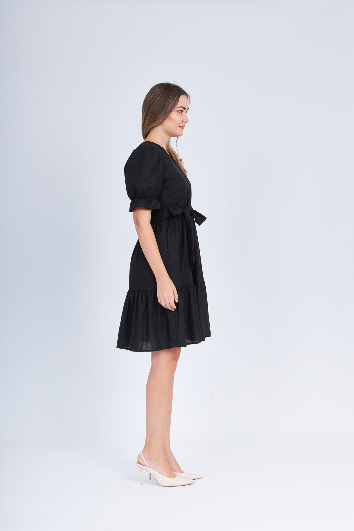 All Day Dress with Nursing Zippers in Black