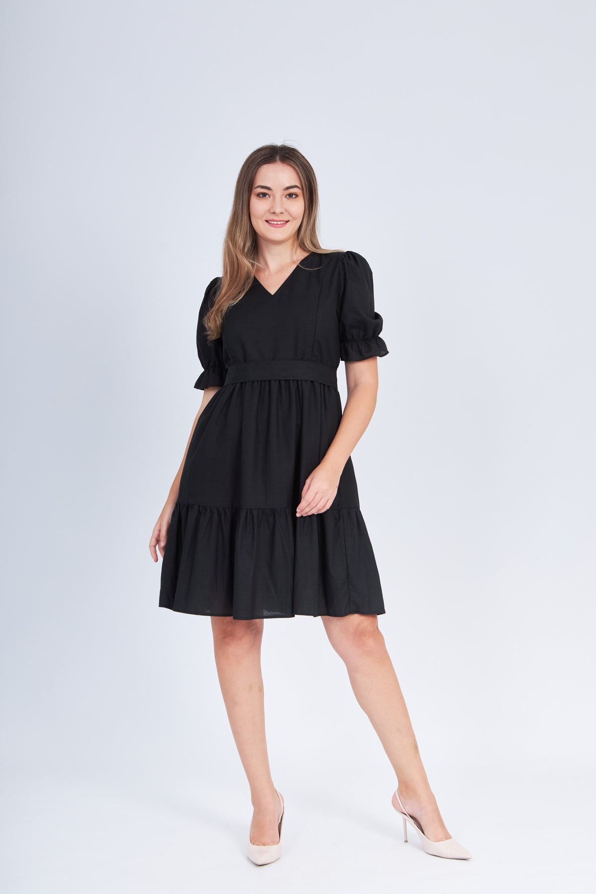 All Day Dress with Nursing Zippers in Black