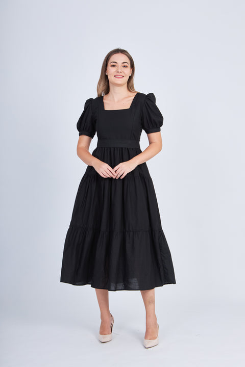 Versa Cotton Dress with Nursing Zippers in Black