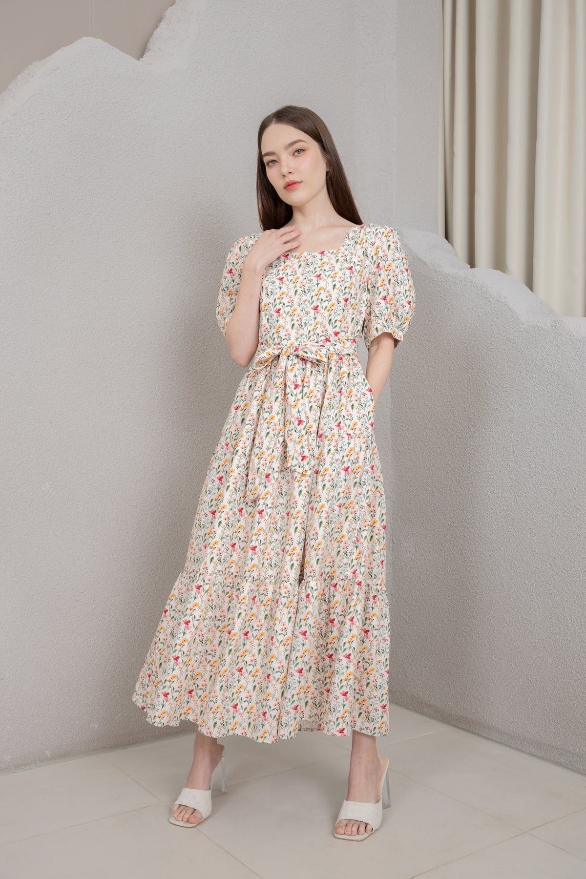 Versa Cotton Dress with Nursing Zippers in Harvest Blooms