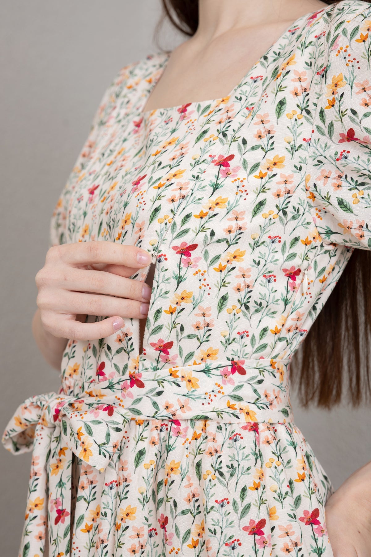 Versa Cotton Dress with Nursing Zippers in Harvest Blooms