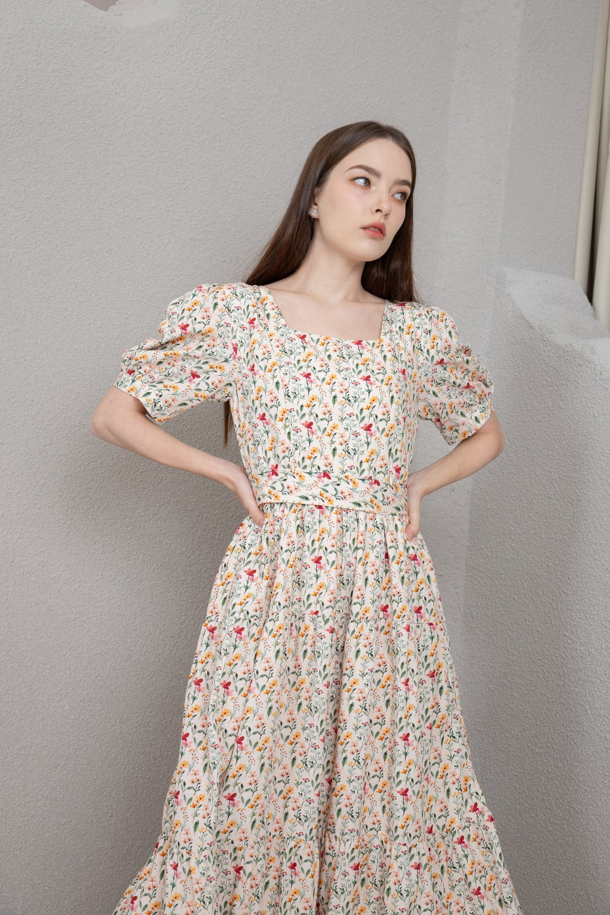 Versa Cotton Dress with Nursing Zippers in Harvest Blooms