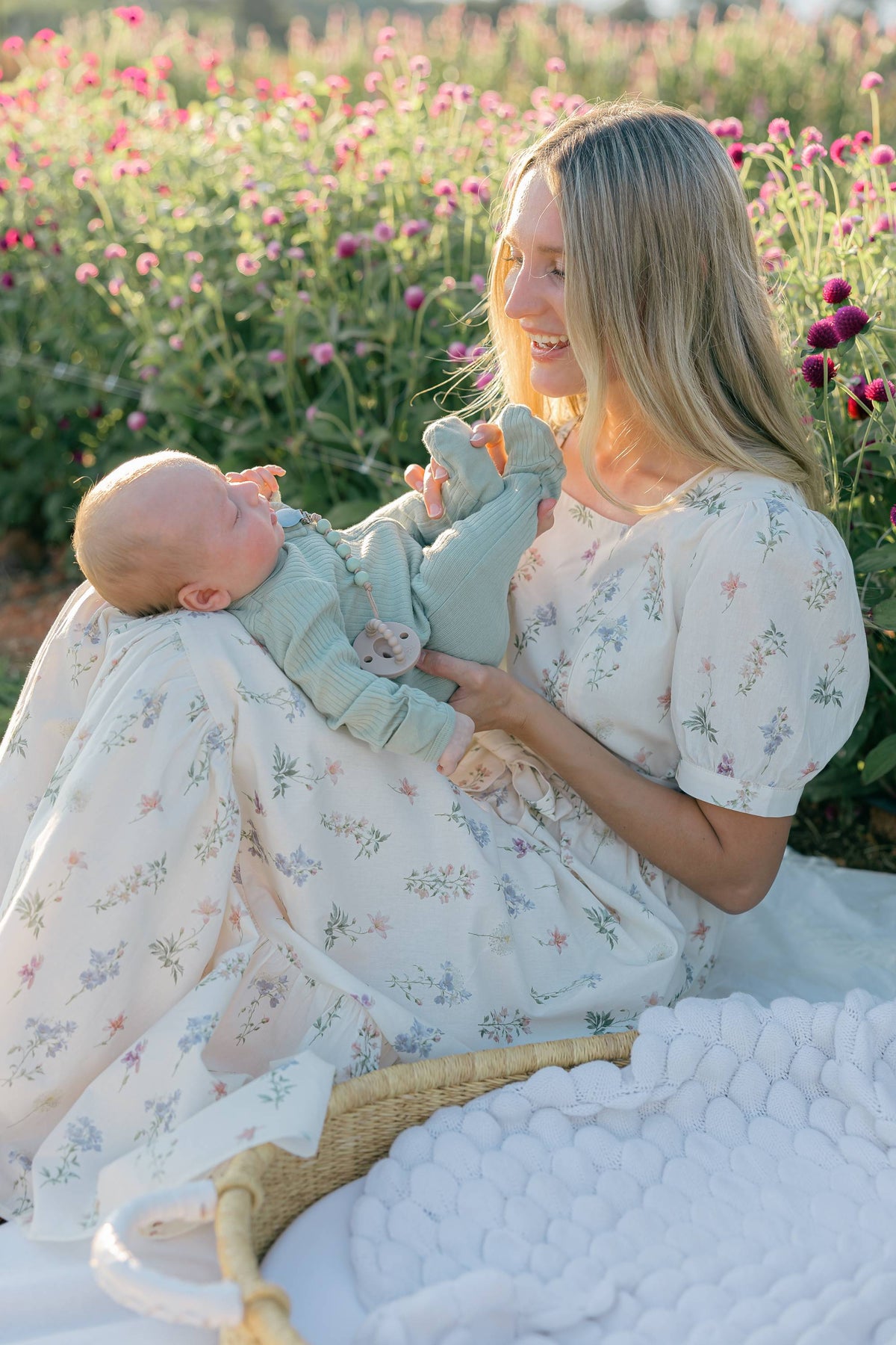 Versa Maxi Dress with Nursing Zippers in Evergarden