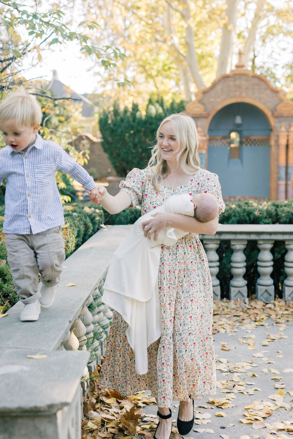 Versa Cotton Dress with Nursing Zippers in Harvest Blooms