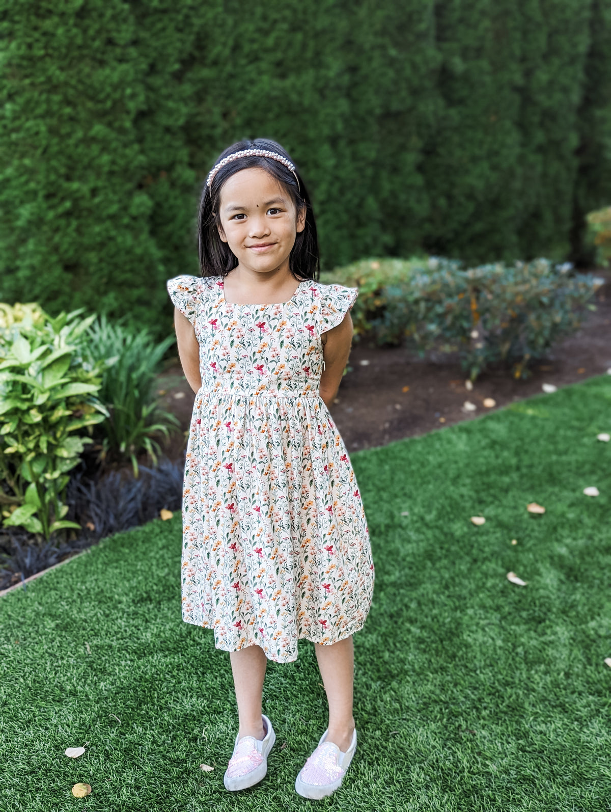 Little Angela Dress (Girls) in Harvest Blooms