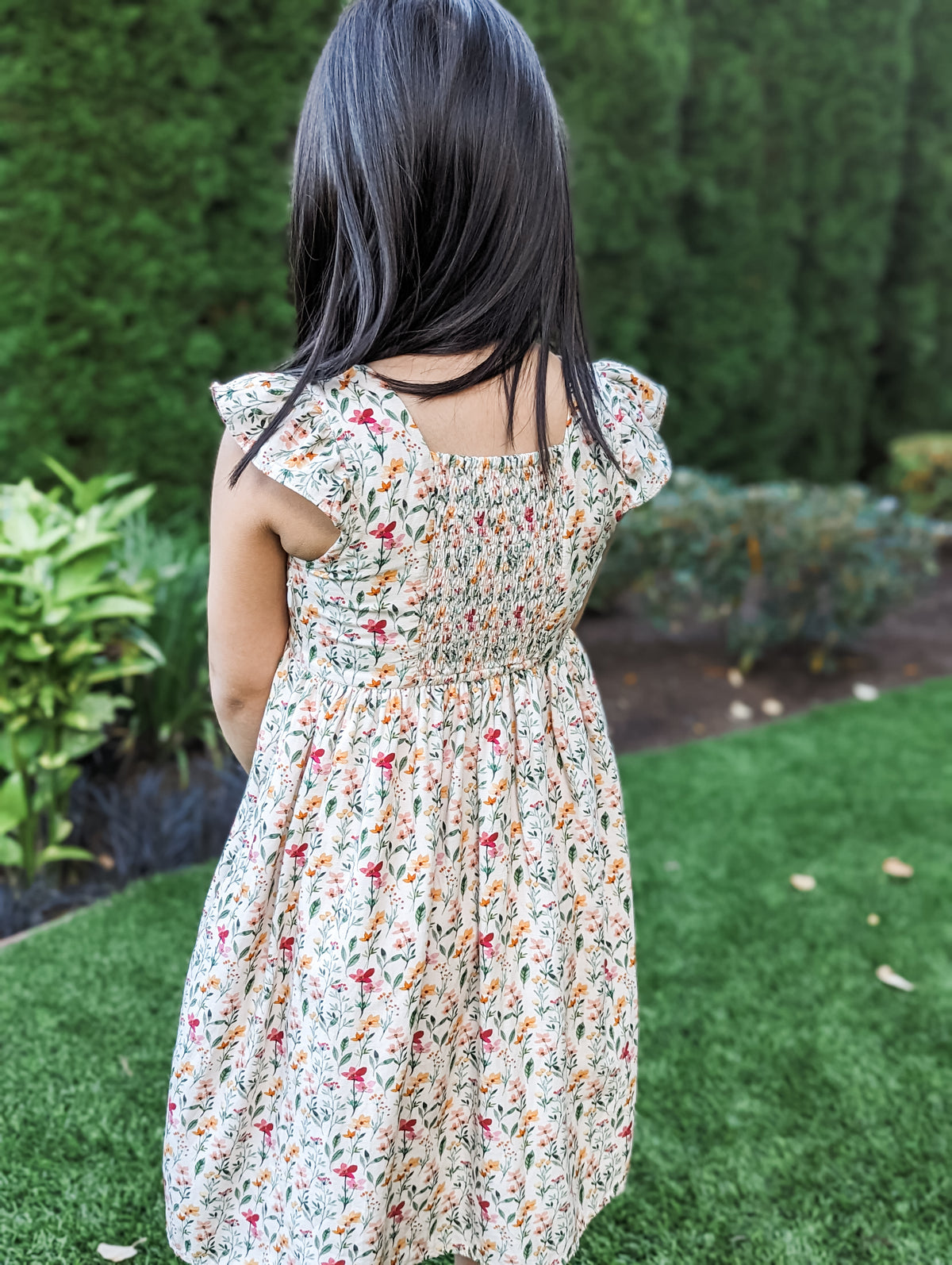 Little Angela Dress (Girls) in Harvest Blooms
