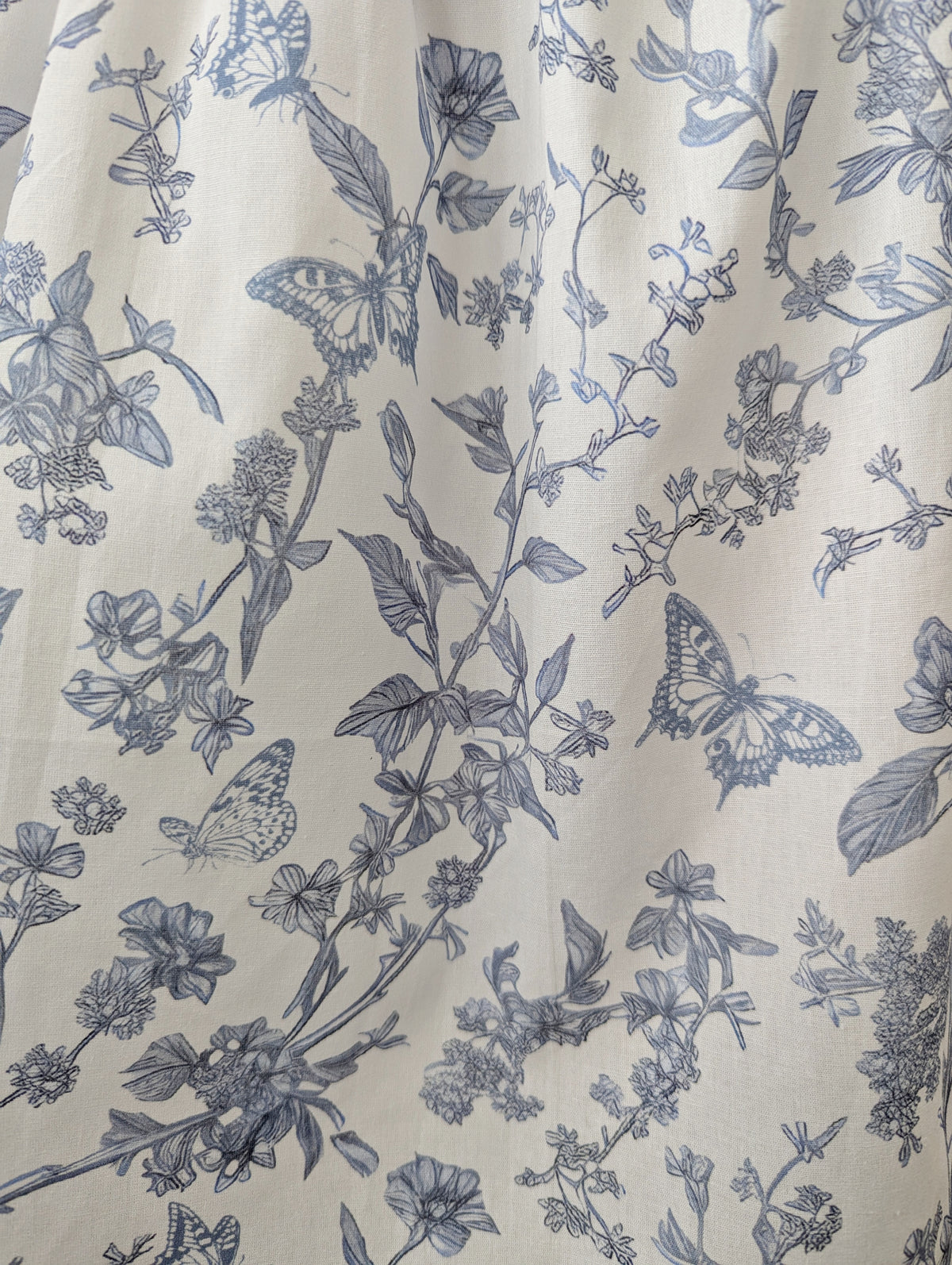 Little Angela Dress (Girls) in Blue Toile Butterfly