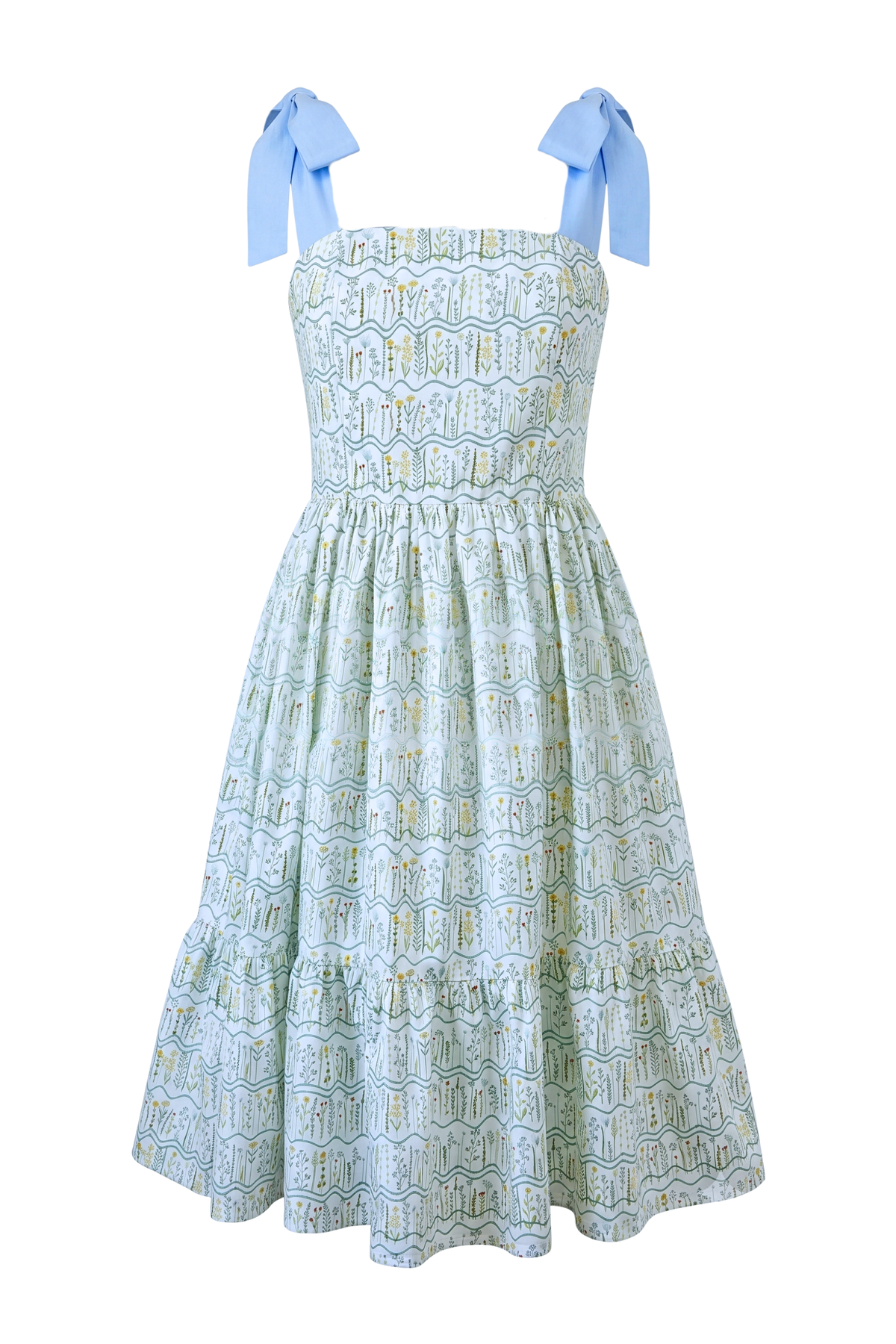 Julia Midi Dress with Nursing Zippers in Botanical Meadow