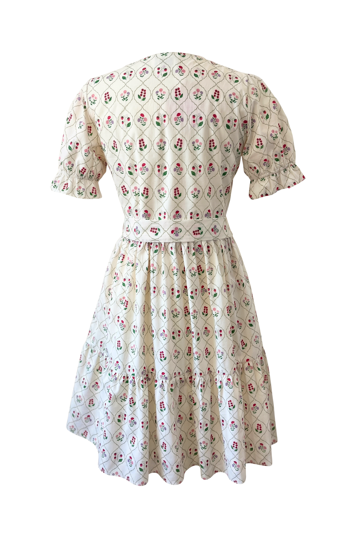 All Day Dress with Nursing Zippers in Berry Garden Trellis