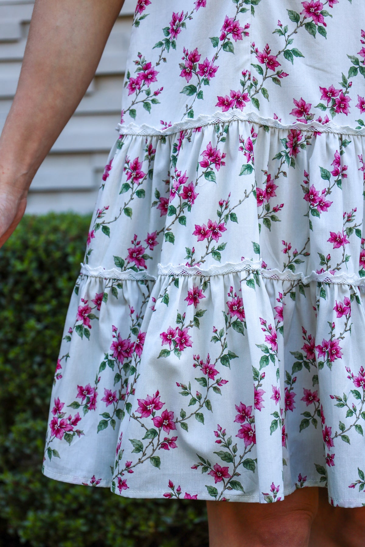 Breezy Dress with Nursing Zippers in Bougainvillea