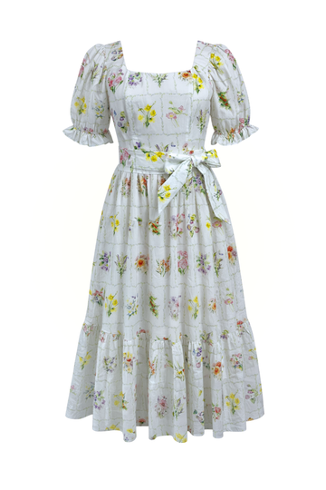 Ann Maxi Dress with Nursing Zippers in Birth Flowers