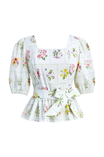 The Top for Mome Set with Nursing Zippers in Birth Flowers