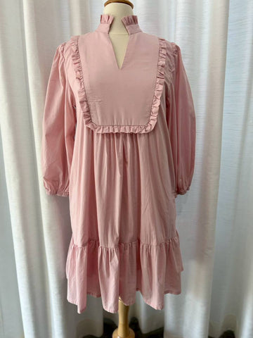 A48: Sample Relaxed-fit Dress with Nursing Zippers in Light Pink (Size: S: bust = 39.5")