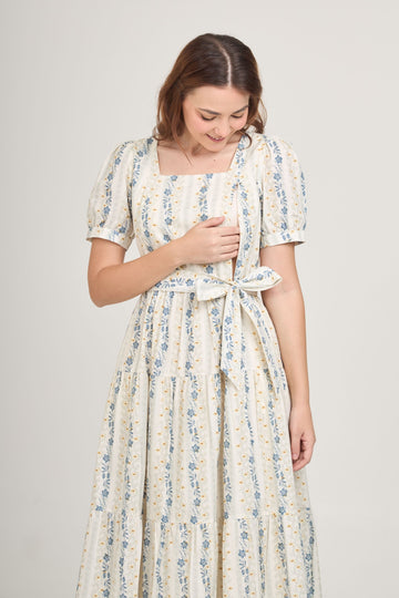 Versa Midi Dress with Nursing Zippers in Floral Trail