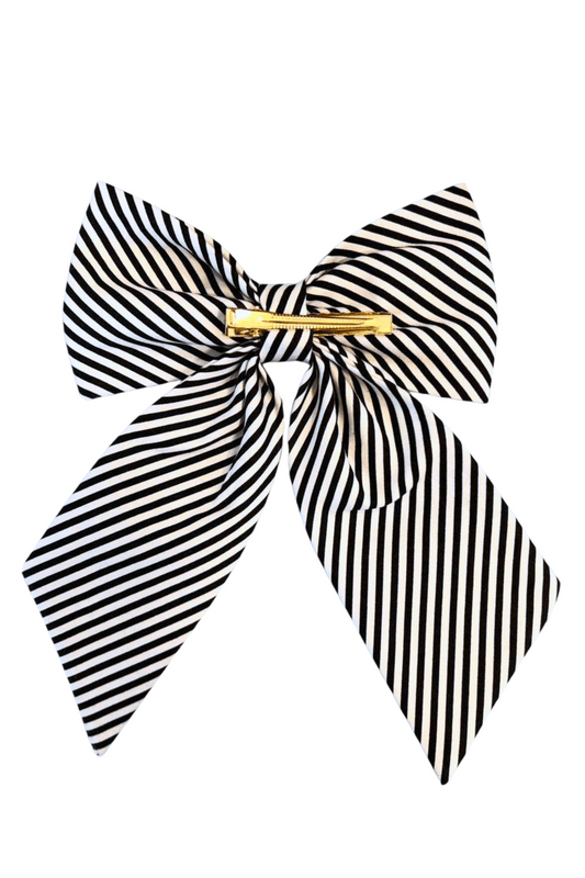 Pretty Women's Bow in Black Stripe