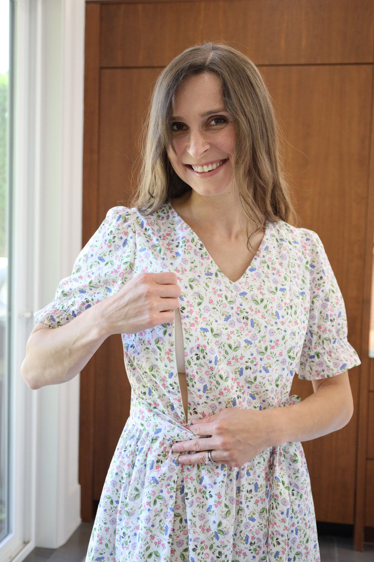 All Day Dress with Nursing Zippers in Garden Confetti