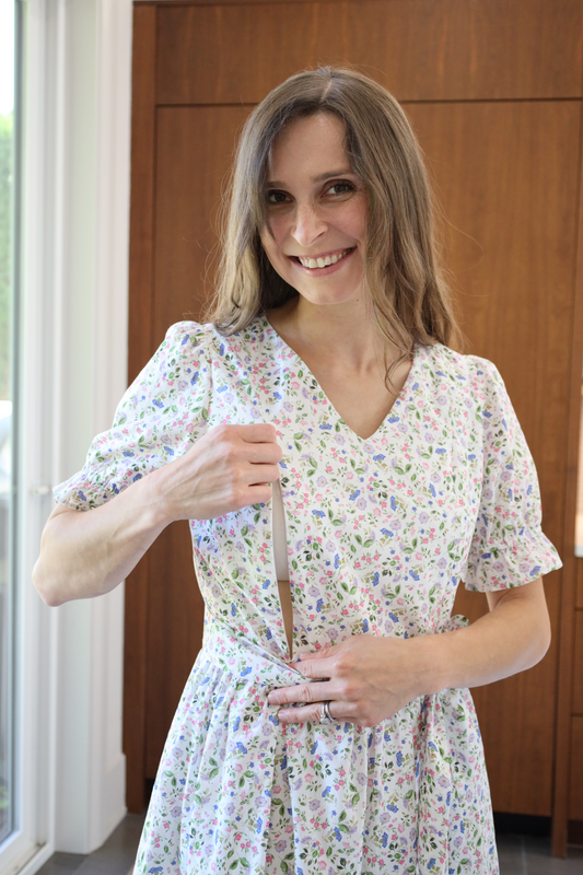 All Day Dress with Nursing Zippers in Garden Confetti