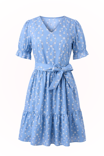 All Day Dress with Nursing Zippers in Blue Heirloom