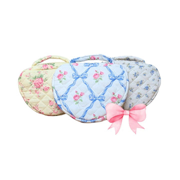 Floral Quilted Cotton Pouch Bag