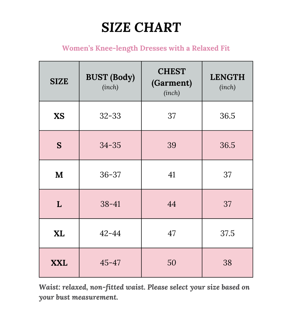 Size chart