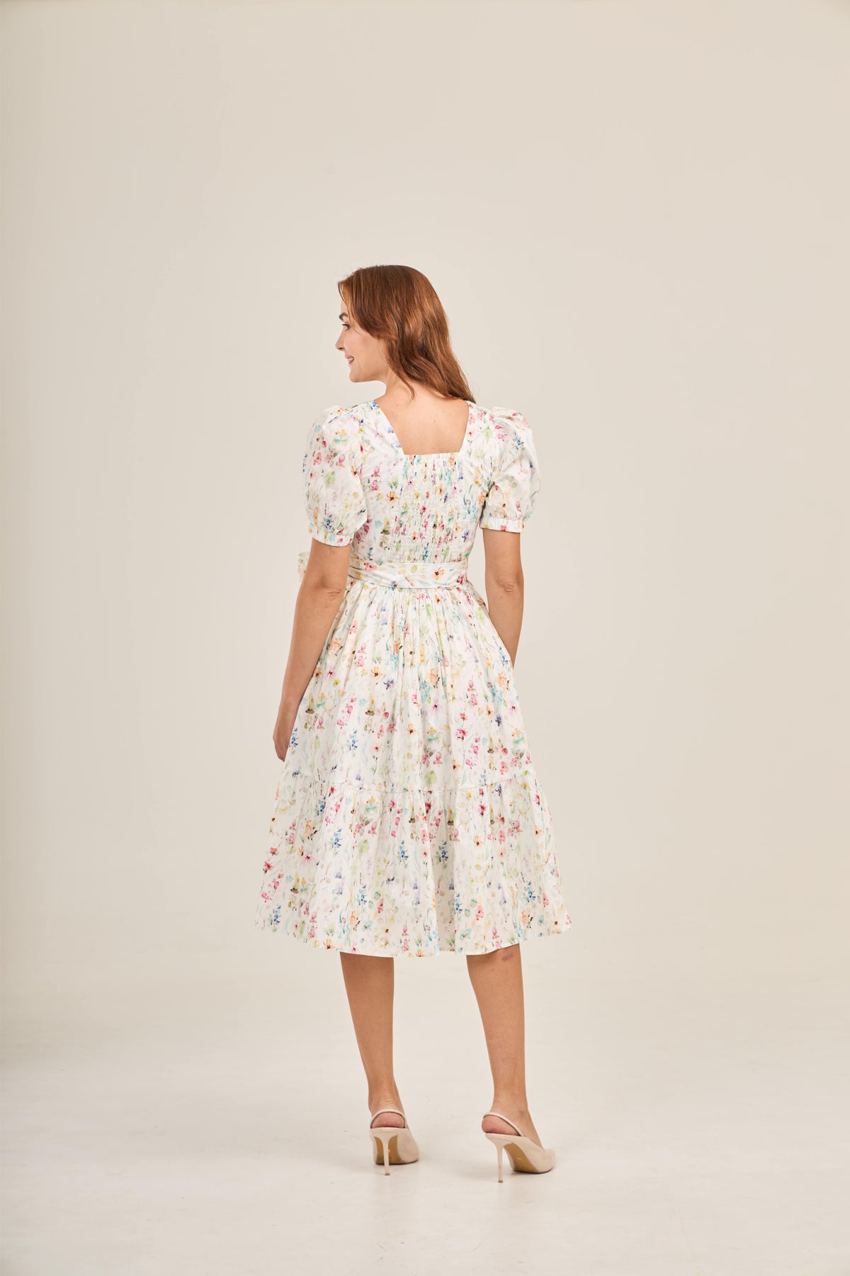 Enchanted Twirl Dress with Nursing Zippers in Wildflowers