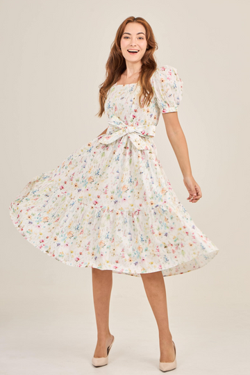 Enchanted Twirl Dress with Nursing Zippers in Wildflowers
