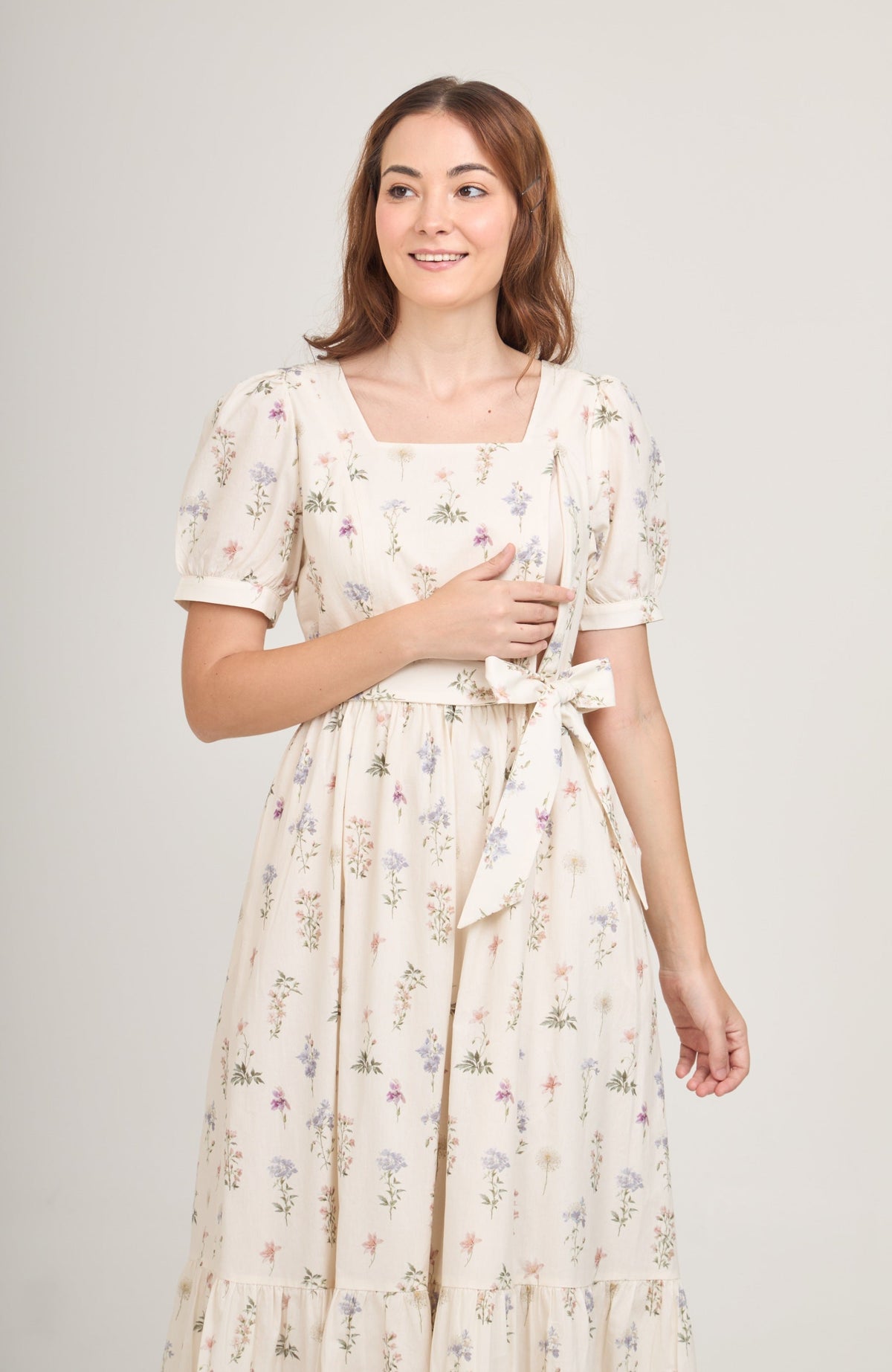 Versa Maxi Dress with Nursing Zippers in Evergarden