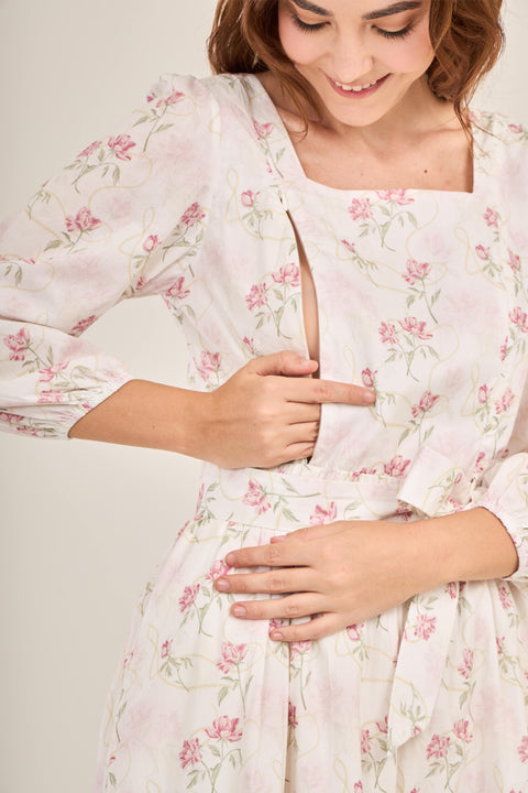 Embrace Dress with Nursing Zippers in Soft Bloom (Final Sale)