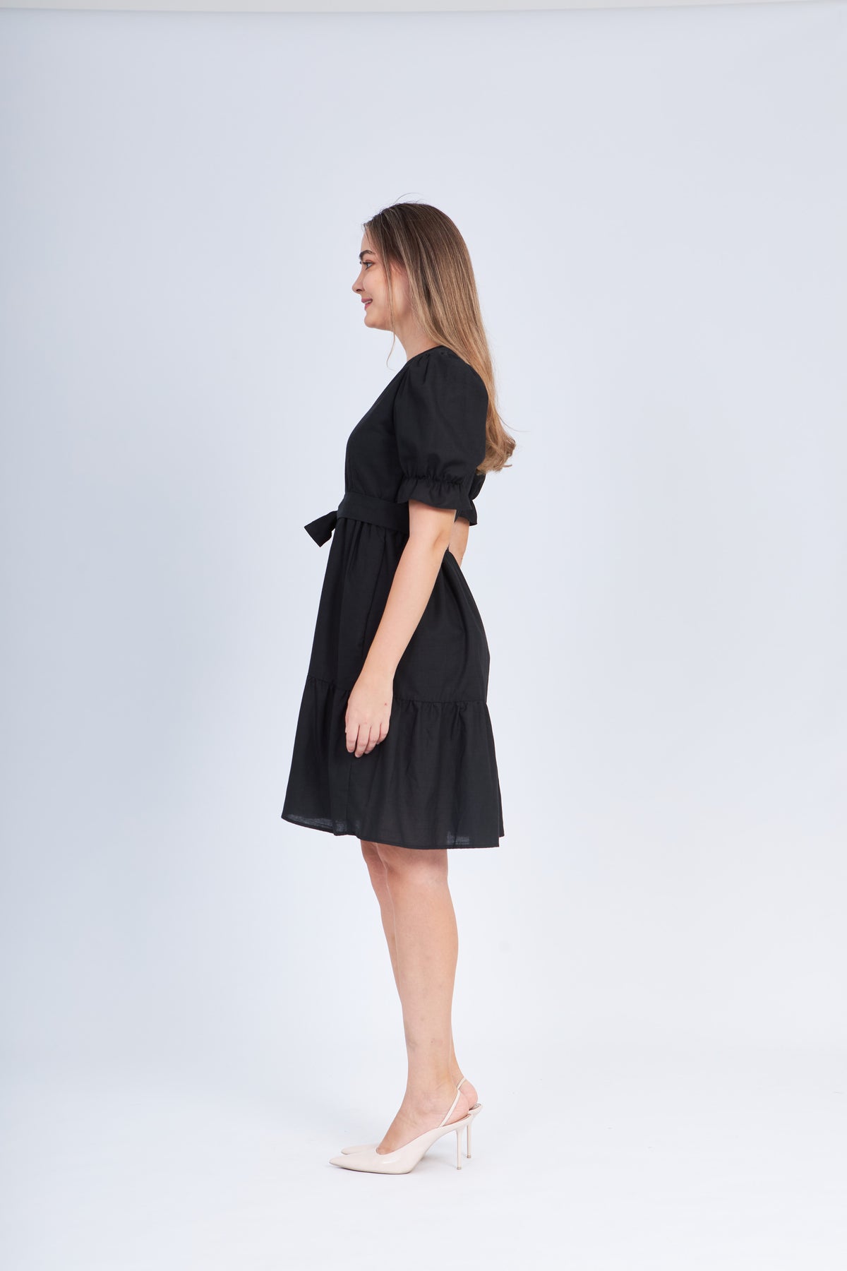 All Day Dress with Nursing Zippers in Black