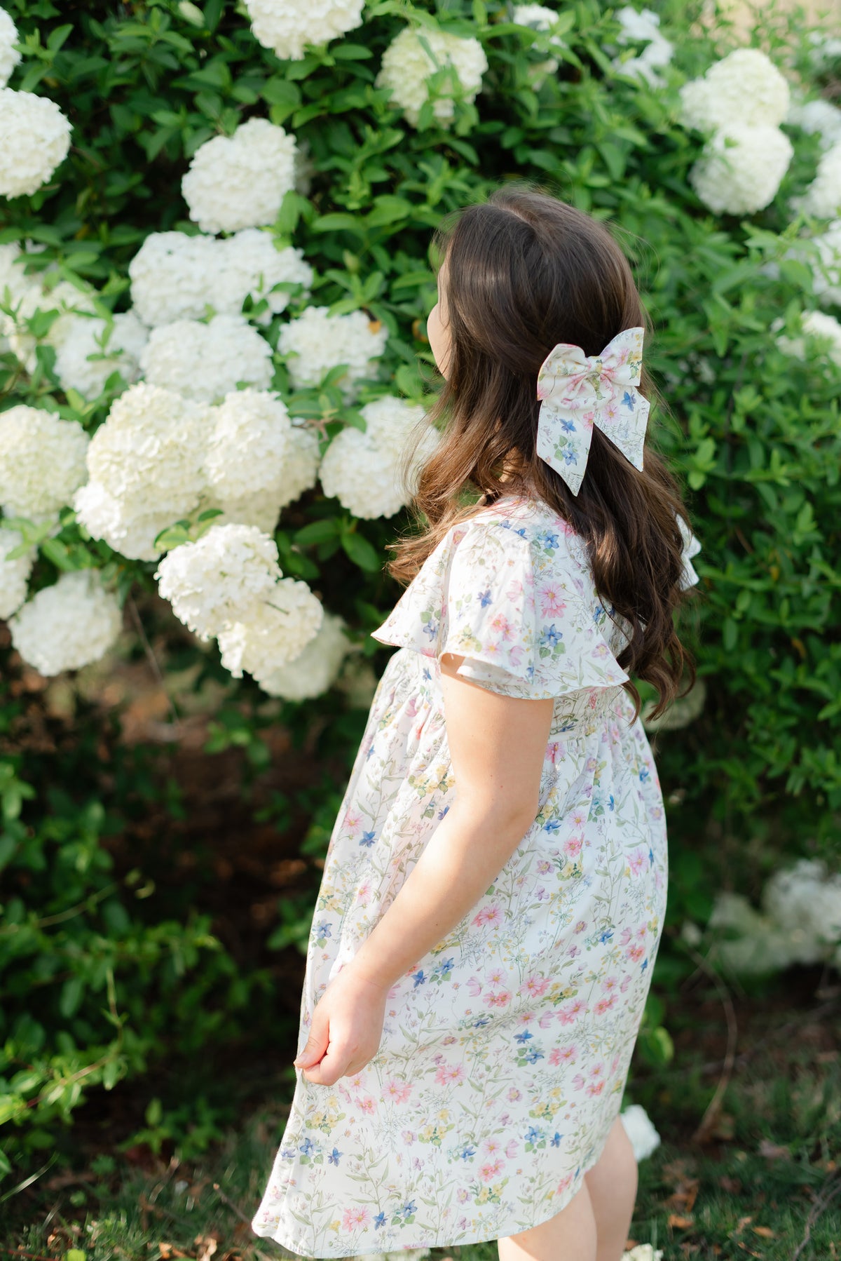 Pretty Girls' Bow in Sweet Wildflowers