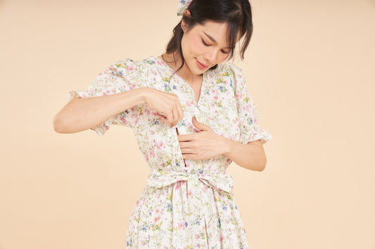 All Day Dress with Nursing Zippers in Sweet Wildflowers (Final Sale)