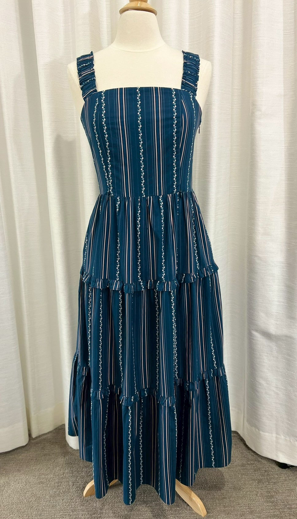 $69 Kanya Dress with Nursing Zippers in Navy Vine Stripe (Copy)