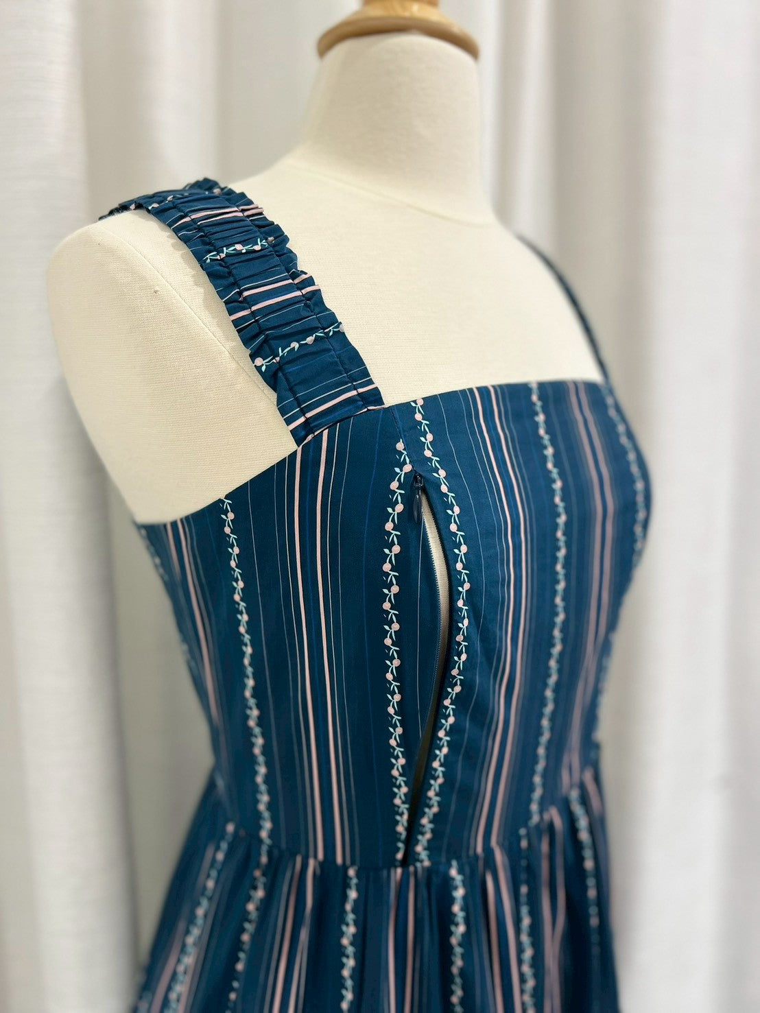 $69 Kanya Dress with Nursing Zippers in Navy Vine Stripe (Copy)