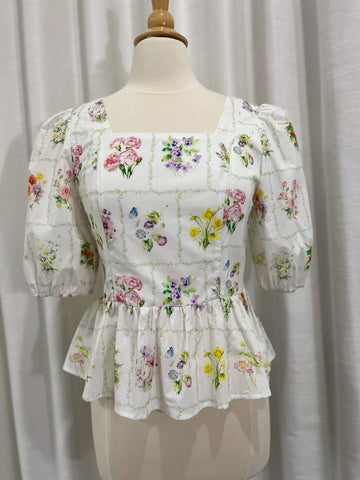 *Sample* The Top for Mome Set with Nursing Zippers in Birth Flowers