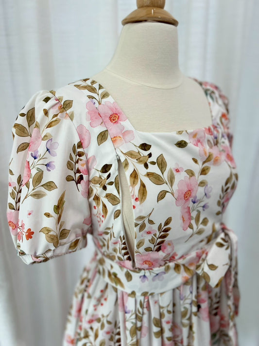 A52: Sample Dress with Nursing Zippers in Pink (Size: S: bust = 34
