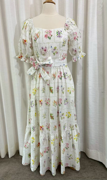 *Sample* Ann Maxi Dress with Nursing Zippers in Birth Flowers
