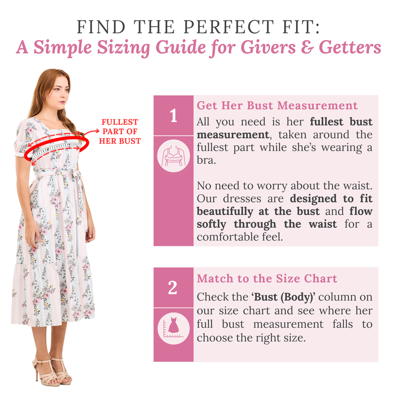 Sizing guide for givers and getters