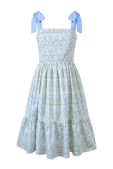 Julia Midi Dress with Nursing Zippers in Botanical Meadow