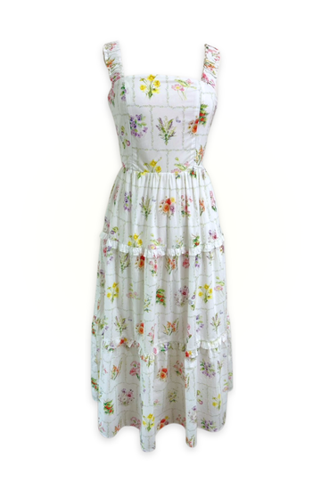 Kanya Dress with Nursing Zippers in Birth Flowers