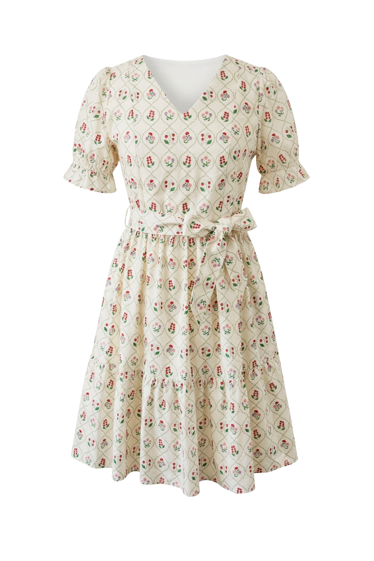 All Day Dress with Nursing Zippers in Berry Garden Trellis