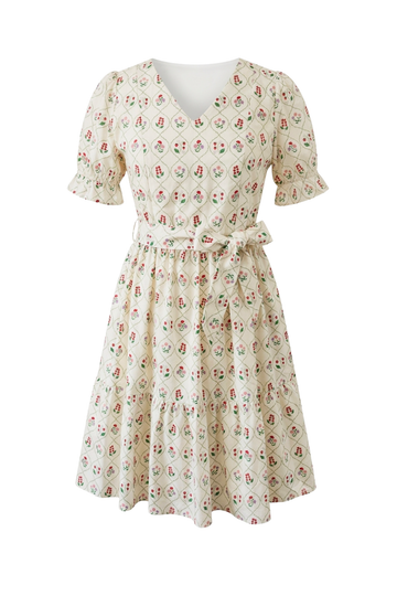 All Day Dress with Nursing Zippers in Berry Garden Trellis